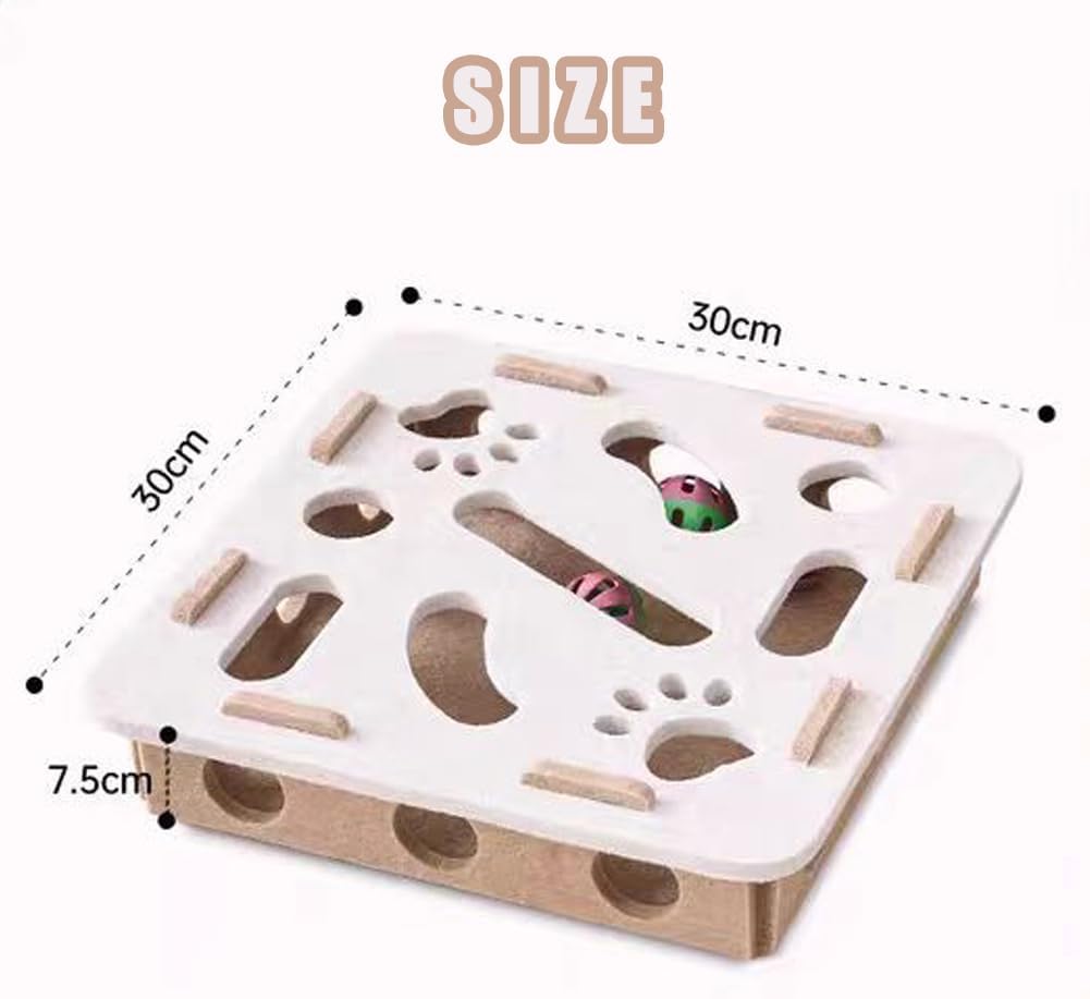 Katze interaktive Puzzle Spielzeug, Filz Labyrinth Katzenspielzeug Selbstbeschäftigung Ball mit Gloc