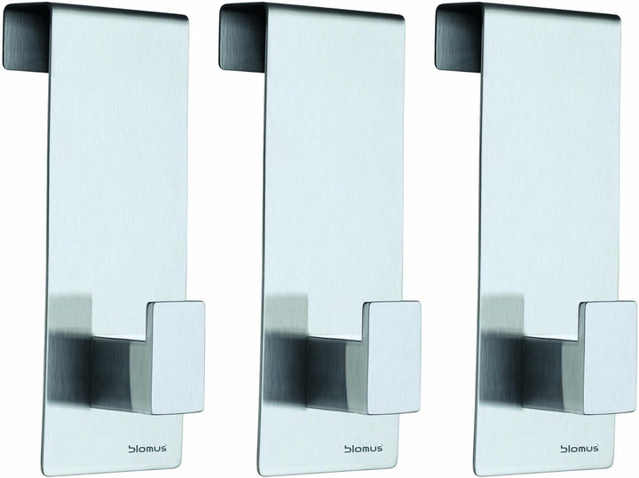 Blomus" Menoto Overdoor Hook Set, Stainless-Steel Silver, 5 x 4.3 x 12.1 cm Matt Single, Matt Single