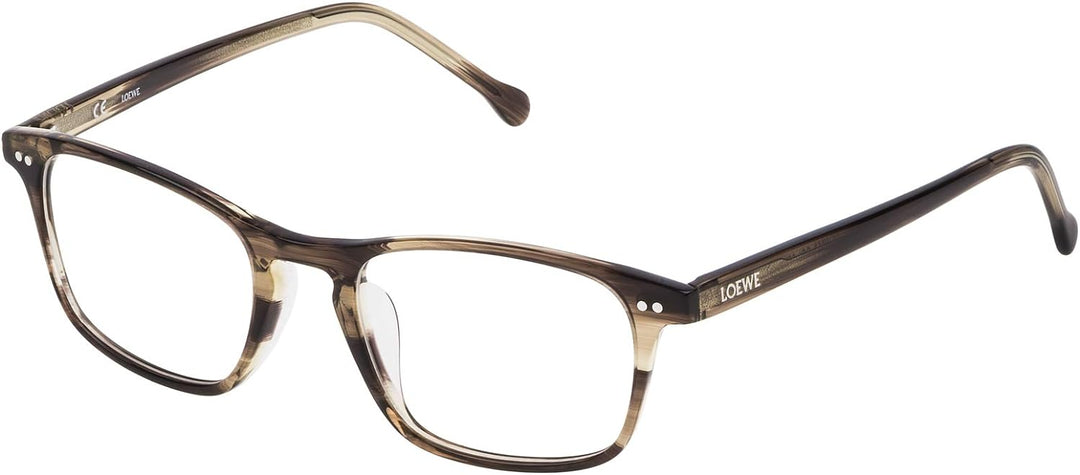 Loewe Unisex-Erwachsene VLW9584906YH Brillengestelle, Braun (Shiny Streaked Brown), 55