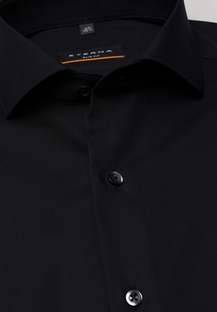 ETERNA Herren Original Shirt Slim FIT 38 Schwarz, 38 Schwarz
