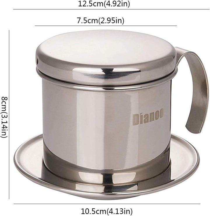 Vietnamesische Kaffeefilterpresse, Kaffeebereiter, tragbar, Edelstahl, vietnamesischer Kaffee-Tropfe