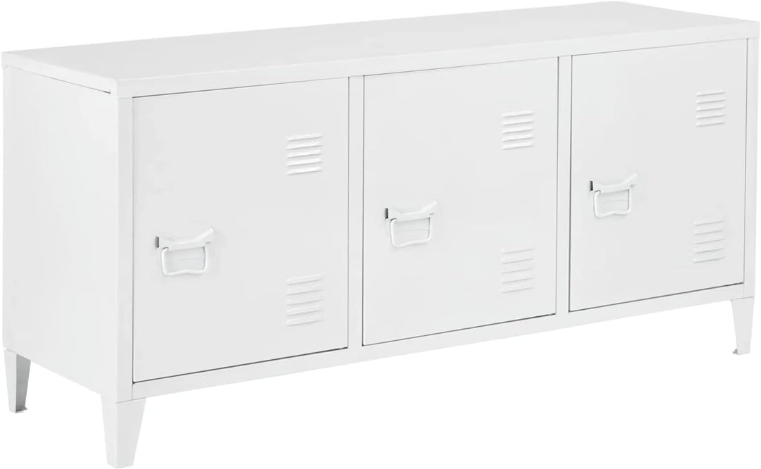 [en.casa] Fernsehschrank Kotka Metall 58 x 113 x 40 cm Fernsehtisch Fernsehregal TV-Schrank mit 3 Sc