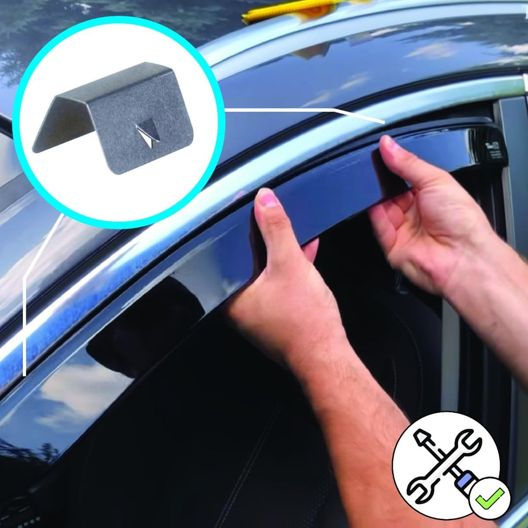 J&J AUTOMOTIVE | Windabweiser Passend Für A6 C6 Limousine 2004-2011, Heko Regenabweiser, Schwarz, Ge