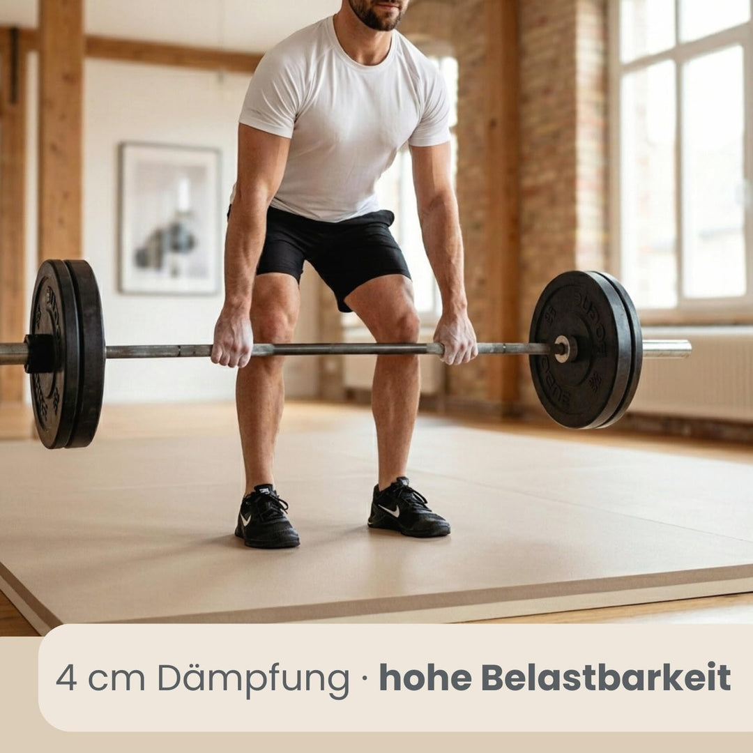 EYEPOWER Fitnessmatte 50x50x4 cm - 4 EVA Bodenschutzmatten 4 cm dick - 1m² Puzzlematte für Homegym F