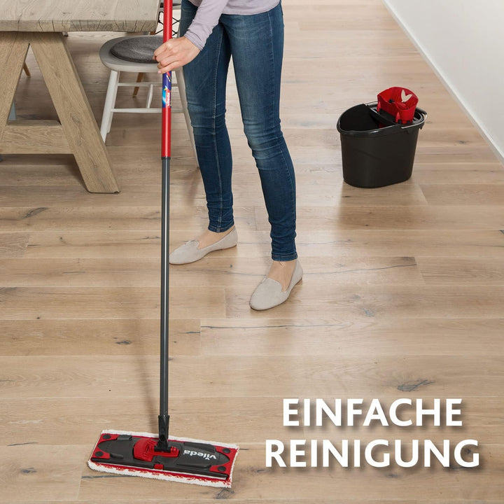 Vileda ULTRAMAX Komplett-Set, Bodenwischer mit Eimer und Auswringer, 2in1 Mikrofaserbezug, für alle