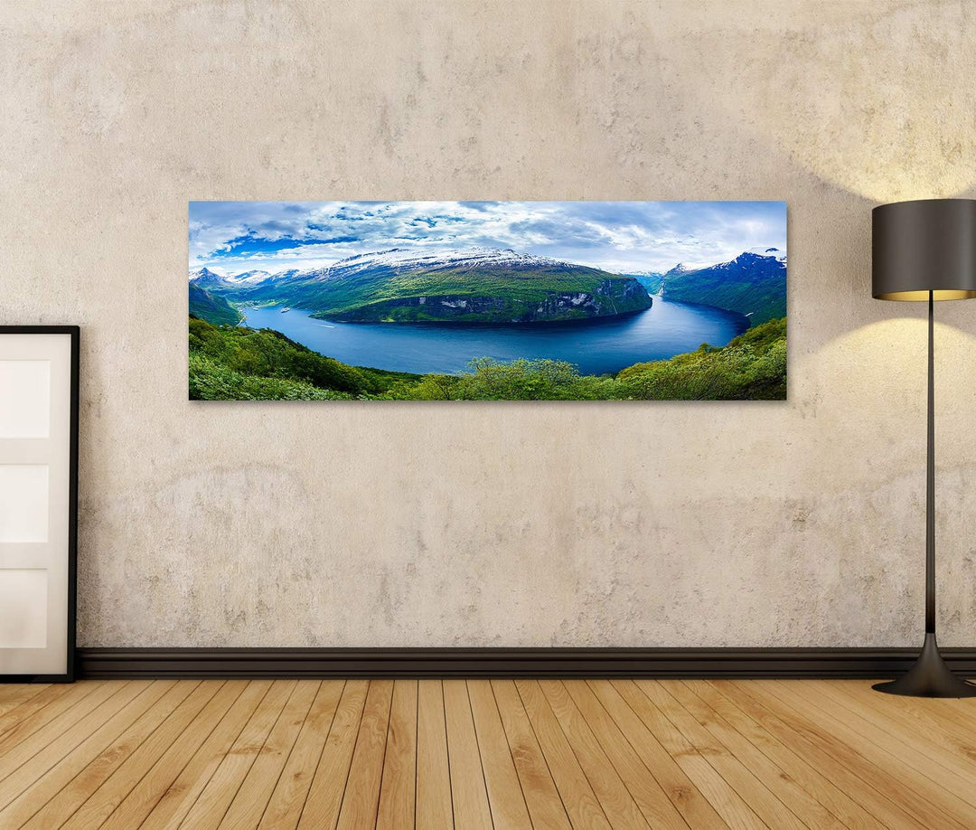 Bild Bilder auf Leinwand Geiranger Fjord schöne Natur Norwegen Wandbild, Poster, Leinwandbild NCG 12