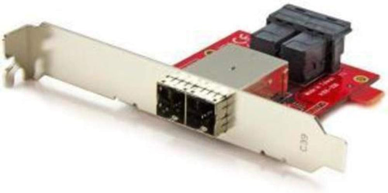 StarTech.com Mini-SAS Adapter, Dual SFF-8643 auf SFF-8644, Voll und Low-Profile Slotblech, 12Gbit/s,