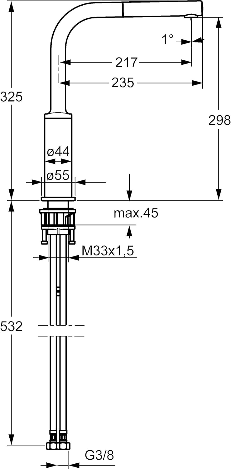 Hansa 54912273 Hansaronda Spültisch Armatur, Chrom