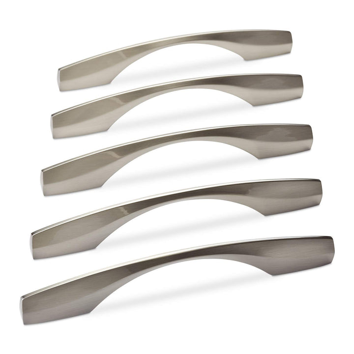10 Stück Möbelgriffe SW53 BA 128 mm / 160 mm Edelstahloptik Schrankgriffe Schubladengriffe Türgriffe