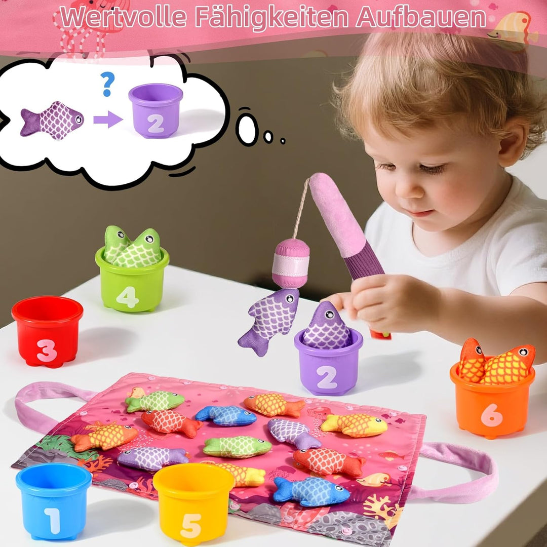 Baby Spielzeug ab 1 2 Jahr, Rosa Angelspiel für Kinder 6 9 12 18 Monate, Lernspiele, Motorikspielzeu