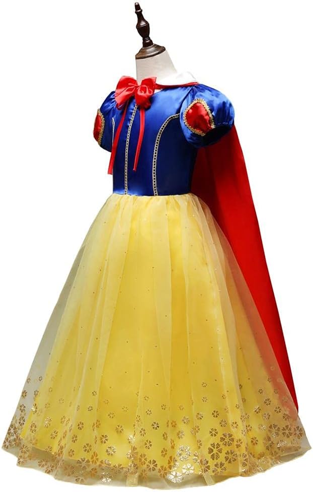 Lito Angels Prinzessin Schneewittchen Kostüm Kleid für Kinder Mädchen, Halloween Prinzessinenkleid K