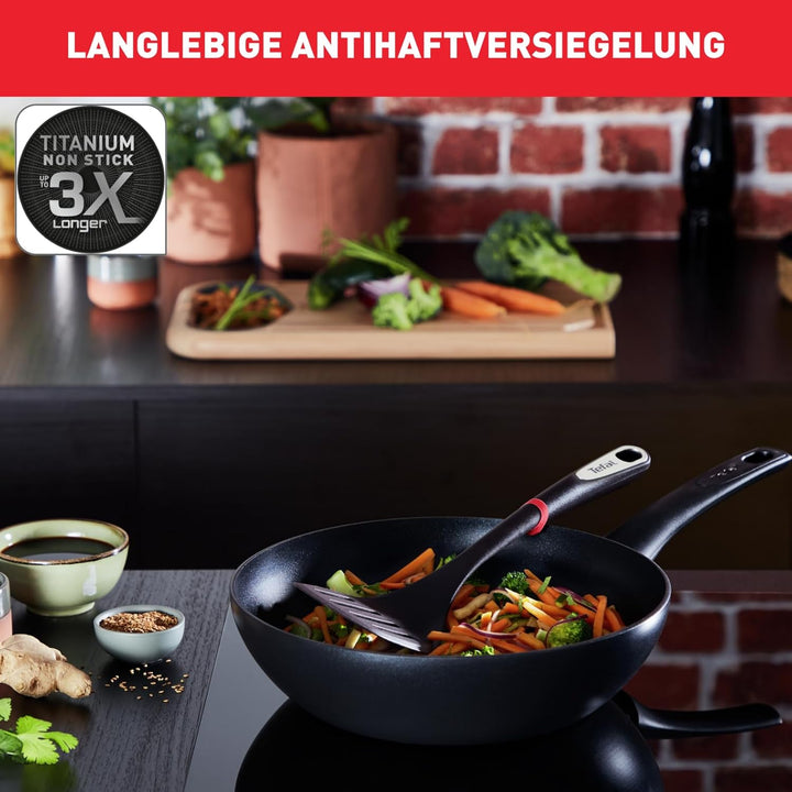 Tefal G26019 Ultimate On Wokpfanne 28CM | Antihaftversiegelung mit Titanpartikel-Verstärkung | Therm