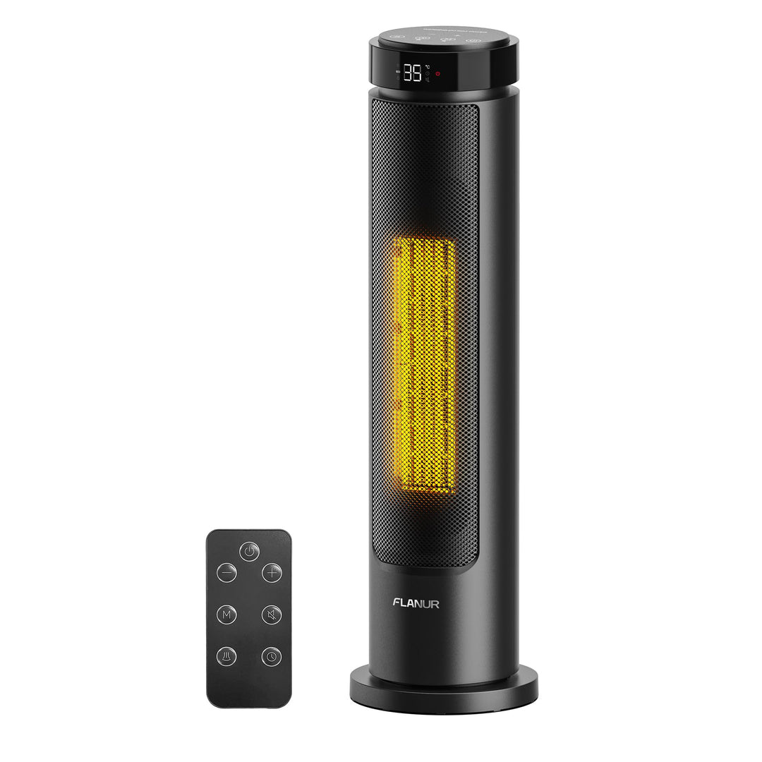 Heizlüfter Energiesparend, 2000W PTC Keramik Heizlüfter Leise, 60cm Elektroheizung mit Thermostat &