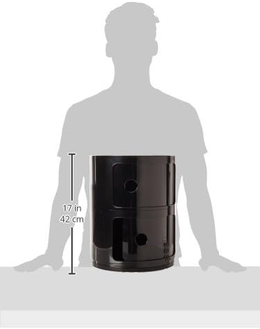Kartell Componibili, 2 Elements, Schwarz, Runde Basis 2-fächer Schwarz, 2-fächer Schwarz