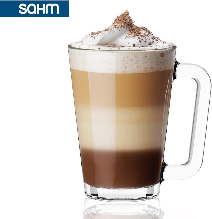 Sahm Teegläser mit Henkel (6er Set) - 260ml Glühweintassen Glas - Spülmaschinengeeignet - Zeitlose K