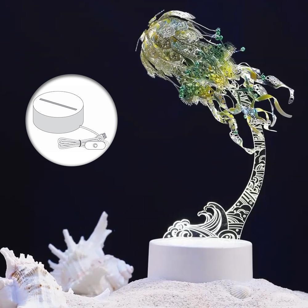 Piececool 3D Puzzle Metall Quallen, 3D Metall Puzzle Meeresbiologisches Modell für 340 Edelstahl, Ga