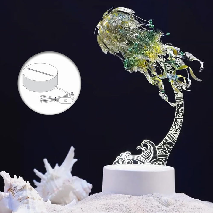 Piececool 3D Puzzle Metall Quallen, 3D Metall Puzzle Meeresbiologisches Modell für 340 Edelstahl, Ga