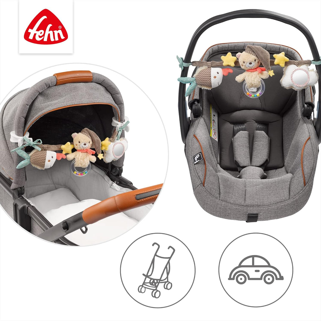 Fehn Kinderwagenkette Spielzeug Bruno – Baby Mobile Kette mit niedlichen Figuren zum Aufhängen an Ki