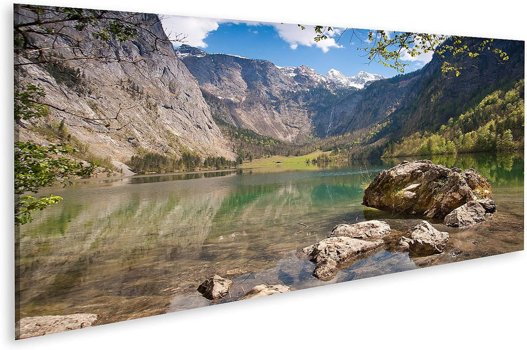 islandburner Bild auf Leinwand Obersee Deutschland Landschaft Bayerisch Berchtesgaden Bilder Wandbil