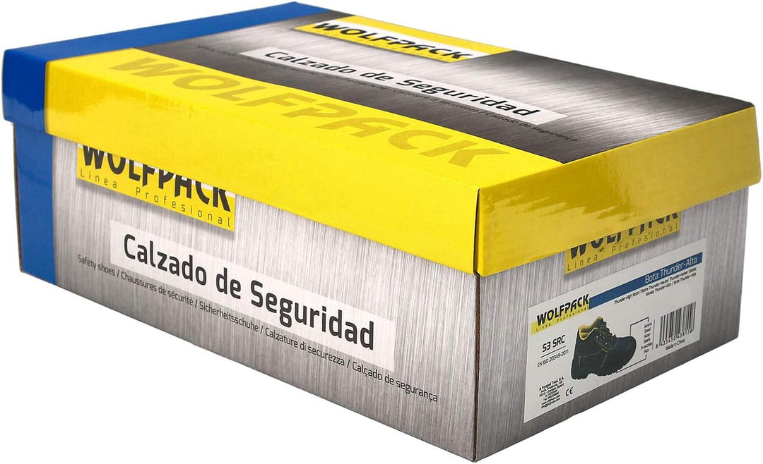 WOLFPACK LINEA PROFESIONAL 15018210 Wolfpack Sicherheitsstiefel S3, Leder, schwarz, Nr. 38, Sicherhe