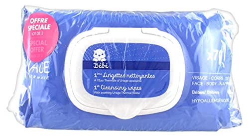 Uriage 1ères Lingettes Nettoyantes Lot de 2 x 70