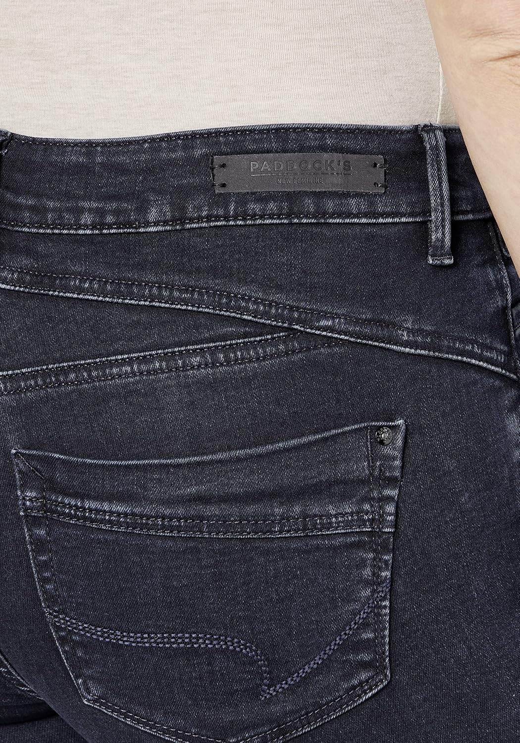 PADDOCK'S Shape Denim Röhrenjeans mit Stretch Lucy Bue Black Dark Stone 5732 40W / 34L, Bue Black Da