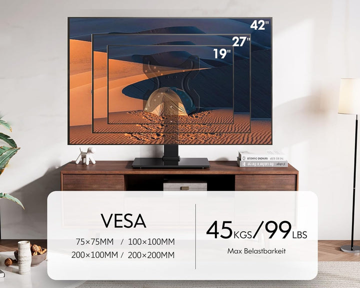 FITUEYES TV Standfuss TV Ständer Schwenkbar für 19-42 Zoll LCD LED OLED Plasma Flach & Curved Fernse