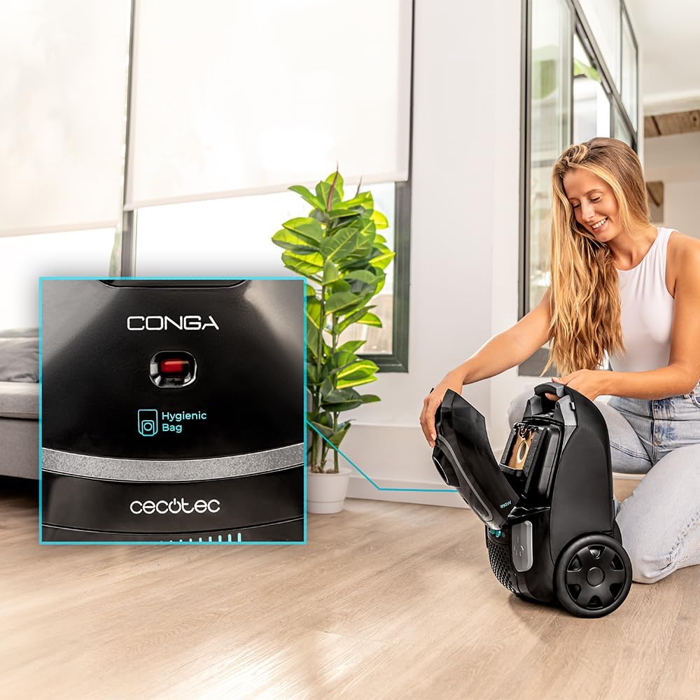 Cecotec Bodenstaubsauger mit 4-Liter-Beutel Conga Powerbag 4000 XL. 890 W, Hochleistungsfilterung, T