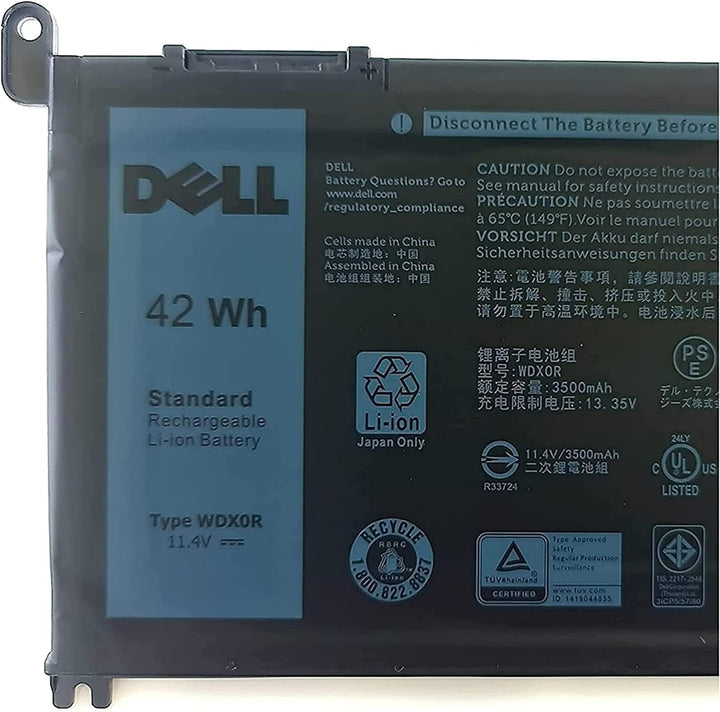 Dell Batterie Akku 42Wh 3-Zellen 3500mAh 11.4V Vostro Latitude Inspiron P75G P58F WDX0R Y3F7Y CYMGM