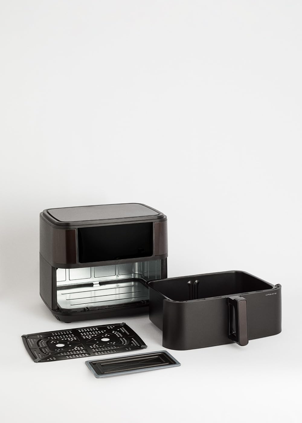 CREATE/FRYER AIR DUAL/Heissluftfritteuse 10L mit Trennwand Schwarz/Fassungsvermögen 7-8 Portionen, M