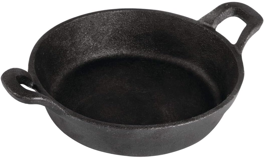 Olympia Runde Gusseisen-Ohrform, 760 ml/Grösse: 18 (Durchmesser) cm, glänzend schwarz, Induktionskom