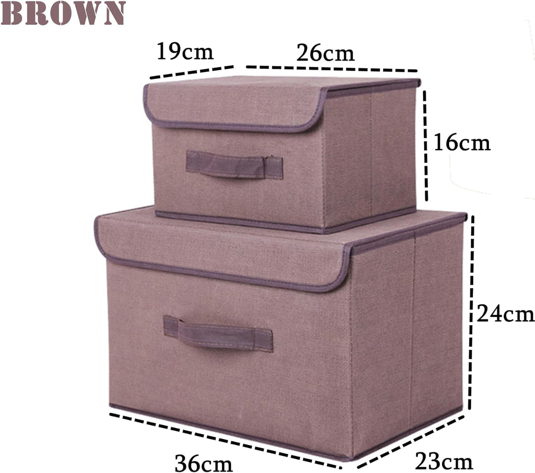 NCRGB 8 Stück Stoff Faltbare Aufbewahrungsboxen mit Deckel(36cm/4 Pack+26cm/4 Pack) Stoffaufbewahrun