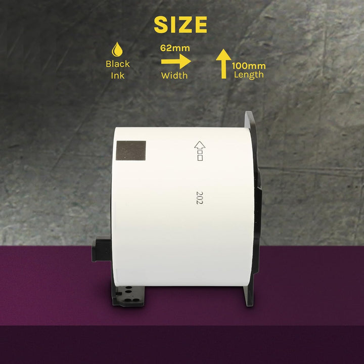 Printing Saver 10x DK-11202 Weisse Adressetiketten Kompatibel mit P-Touch QL-1060N 1100 500 500BW 55