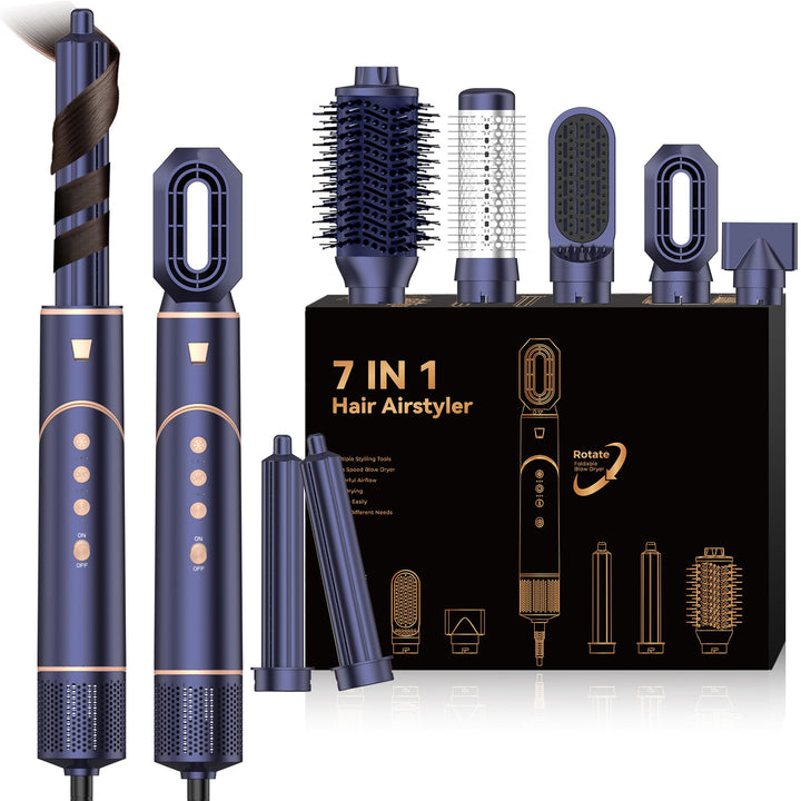 Airstyler 7 in 1,Professioneller Hairstyler, 110000 U/Min,Ionen Föhn klappbar Multifunktionaler Haar