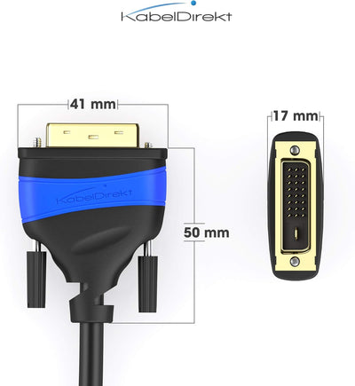 KabelDirekt - DisplayPort DP auf DVI Adapter - 0,15m - (maximale Auflösung 4K/30Hz) & Dual Link DVI,