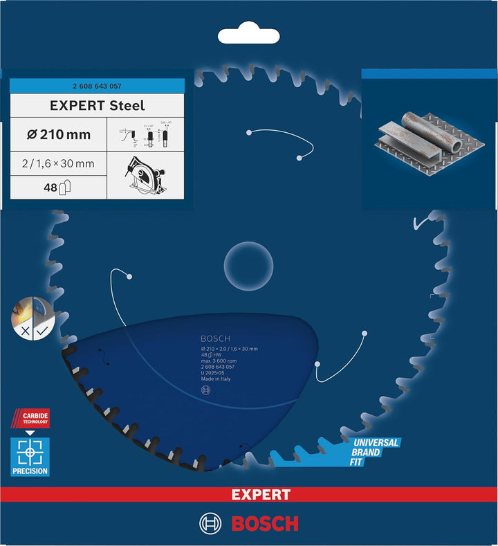 Bosch Accessories Bosch Professional 1x Kreissägeblatt Expert for Steel (für Stahl, Sägeblatt Ø 210