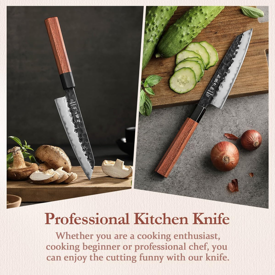 HEZHEN 15cm Kiritsuke Messer, Scharfes Kochmesser im Japanischen Stil Küchenmesser Profi, Handgeschm
