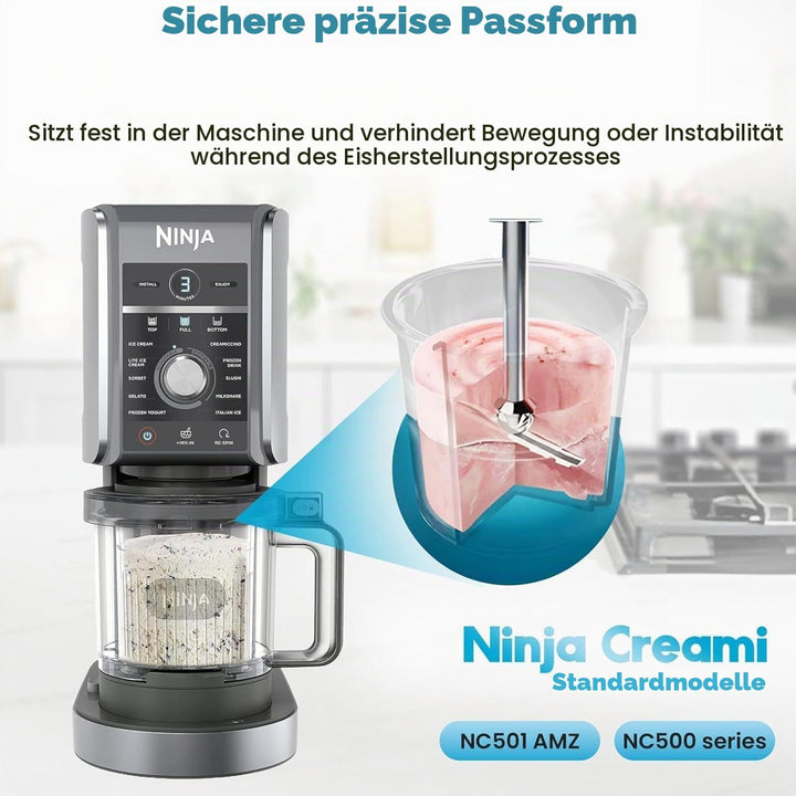 4 Stück Creami Behälte für Ninja Ice Creami Deluxe Pints und Deckel, 24 oz Ninja Ice Cream Maker mit