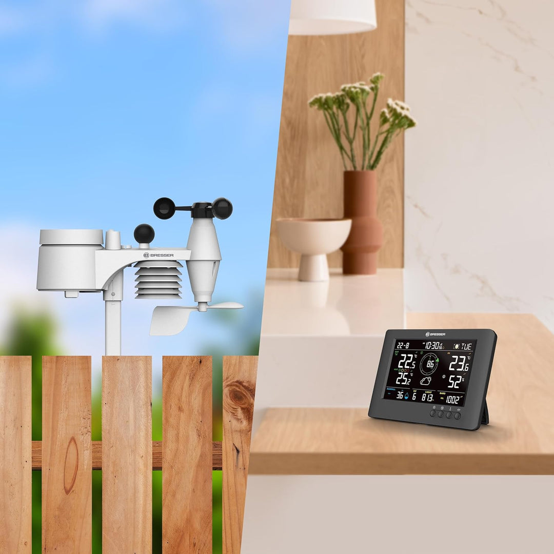 Bresser 8-in-1 ClearViewTB Wetterstation mit Hitzestress-Index, Sensirion-Sensor, 8-in-1-Multisensor
