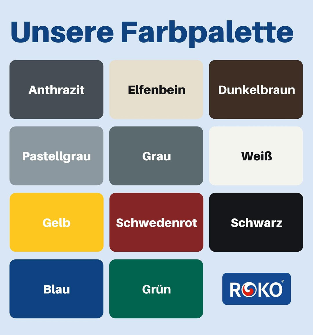 Metallfarbe ROKOSIL - 3,6 Kg in Blau - 3in1 Metallschutzlack inkl. Grundierung, Rostschutz &amp; Deckfar