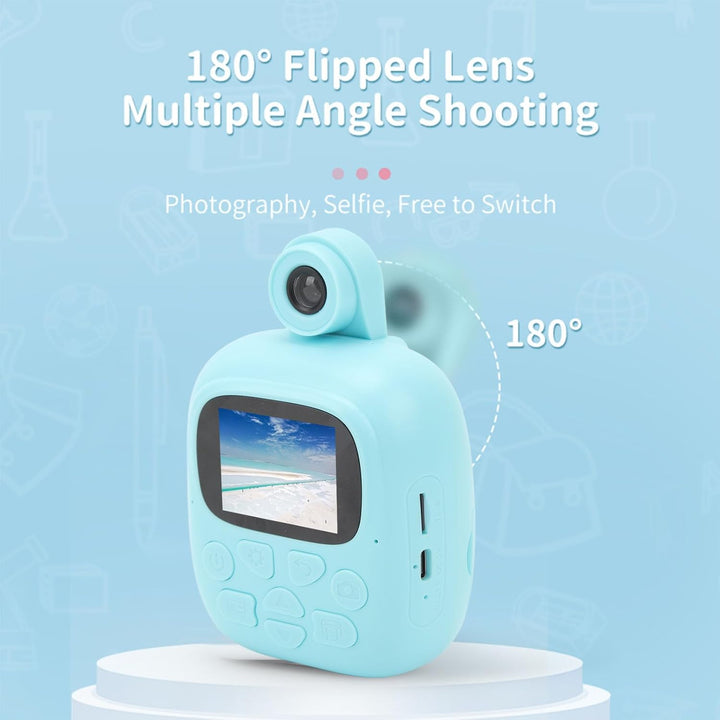 Sofortbildkamera für Kinder, Digitalkamera für Kinder, 1080P 44 MP Videokamera, Tragbarer Thermodruc