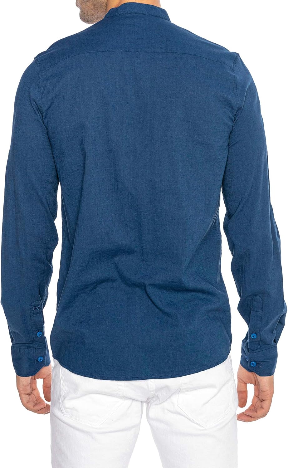 Redbridge Elegantes Herren Leinenhemd Langarm Casual Baumwolle M Blau, M Blau