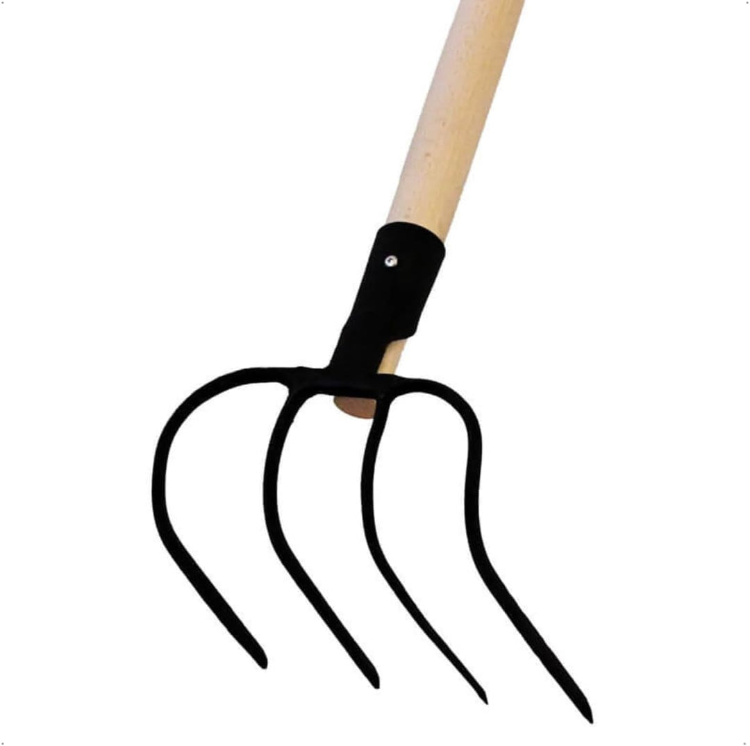 Rekord Dunghacke mit 4 Zinken und Buchen-Stiel 130cm, Mistgabel, Heuhacke, Kartoffelhacke, Gartenhac
