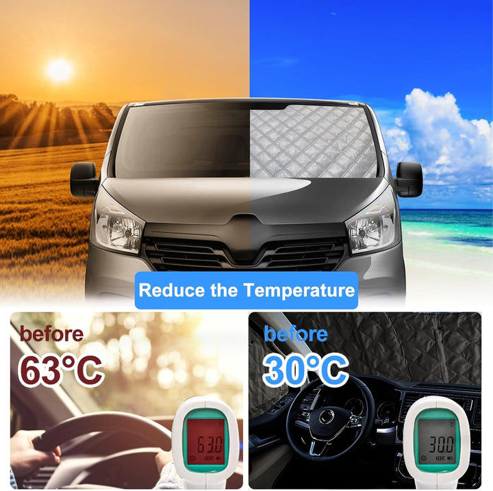 8PCS Technology Thermomatte Ersatz für Renault Trafic LWB 2001-2014, Ersatz für Opel Vivaro LWB 2001