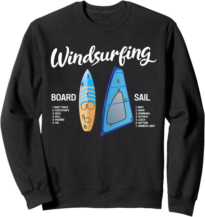 Windsurfen Ausrüstung Zahnrad Vorstand Windsurfer Sailboarde Sweatshirt