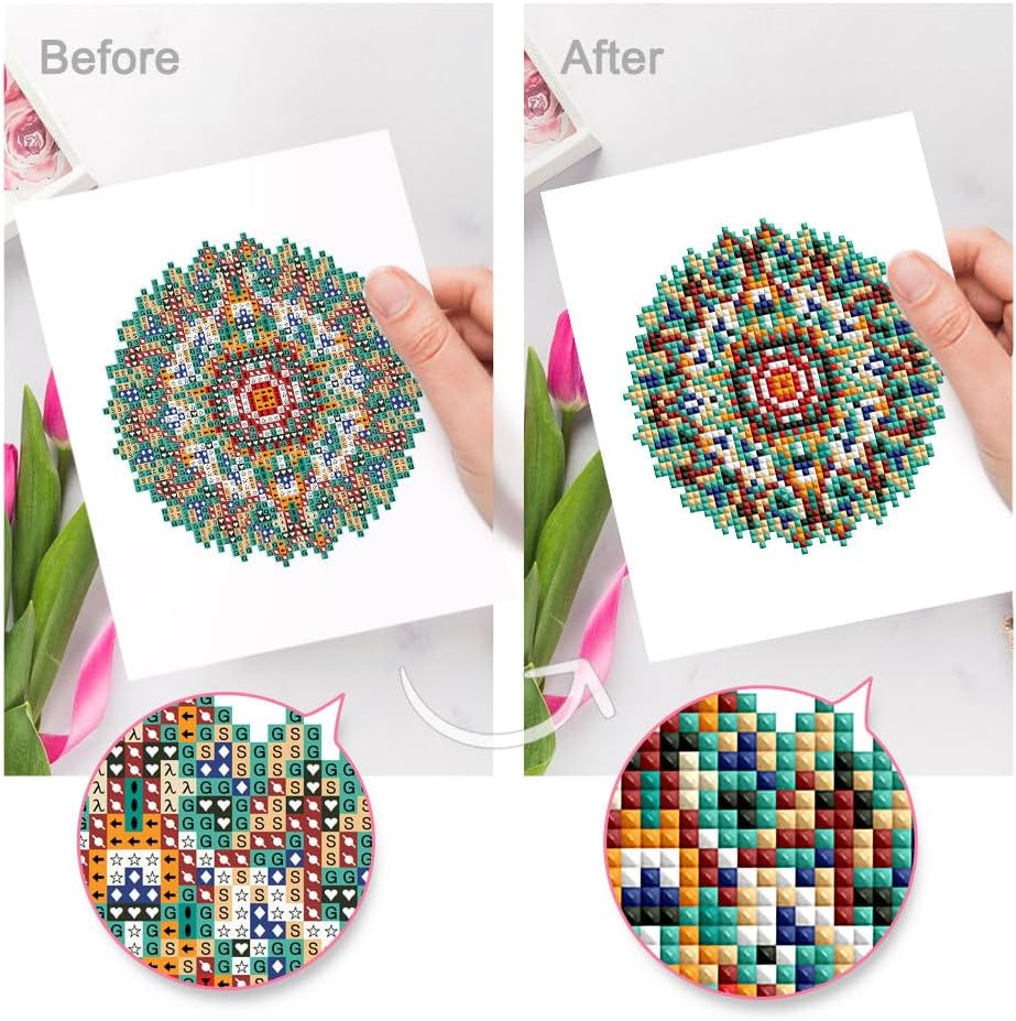 Figured'Art Mini Serie Diamond Painting Erwachsene - Mandala Kunst - Premium-Box mit 12 Stück 15x18