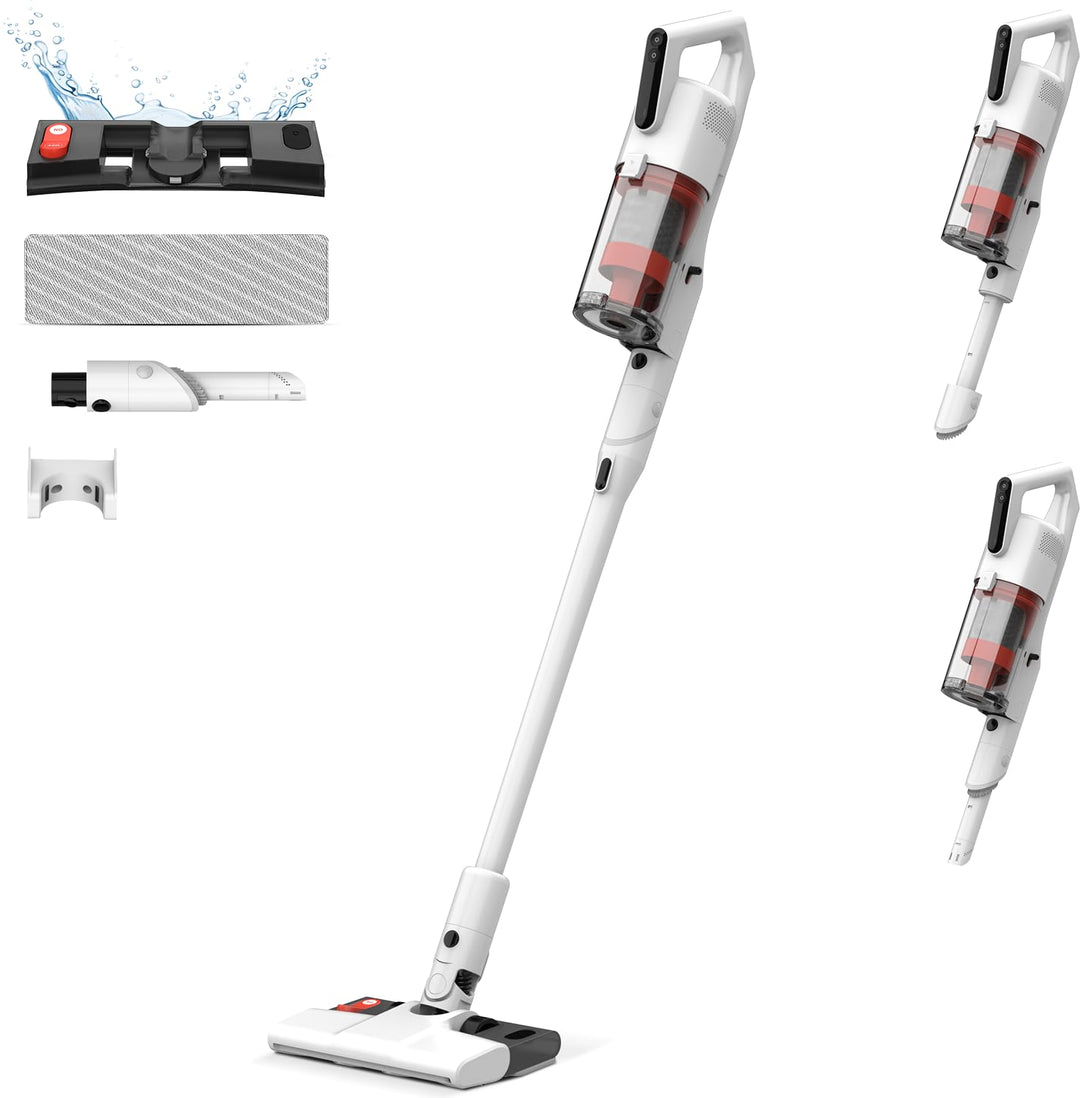 Deerma Staubsauger Kabellos: Akku Staubsauger mit Wischfunktion 2-in-1 Sauger mit Wischfunktion Vacu