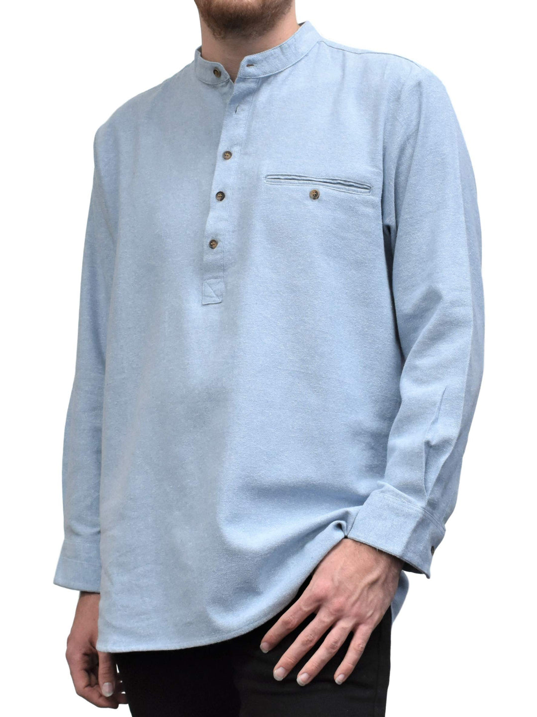 Lee Valley Grandfather-Hemd aus irischem gestreiftem Baumwollflanell für Herren XL Blau, XL Blau
