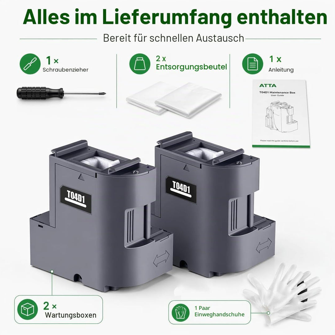 ATTA T04D1 Wartungsbox Kompatibel für Epson T04D100 C13T04D100 für ET-4750 ET-4850 ET-3750 ET-15000
