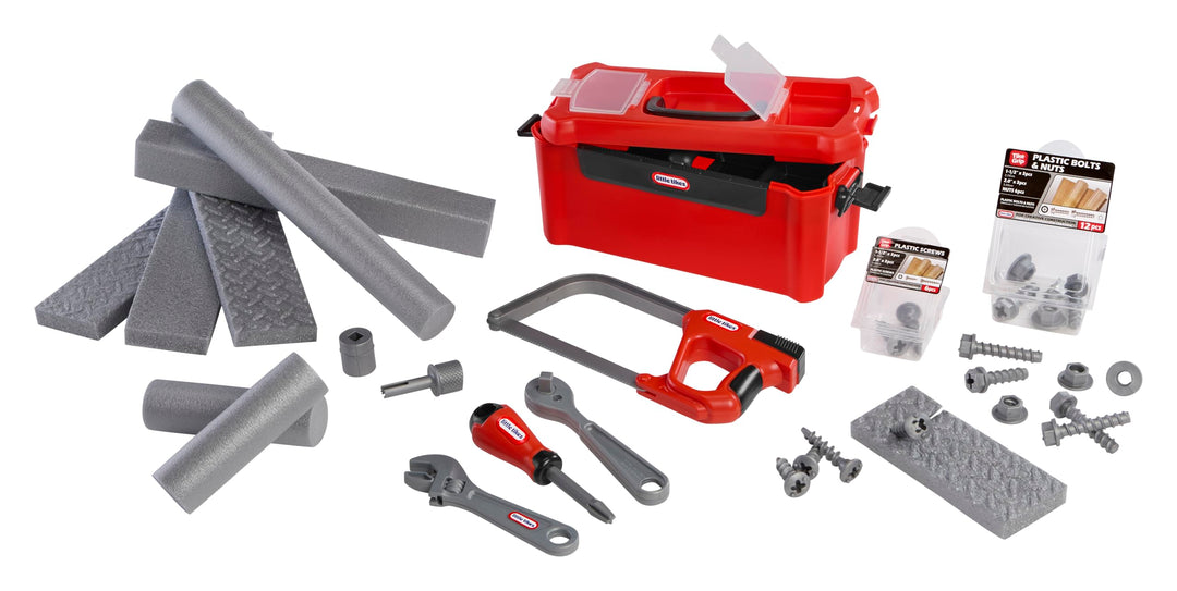 Little tikes Creative Construction Tool Box Set -Enthält 9 Zubehörteile, Rollenspiel-Bauset, Geeigne